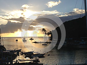 Sunset over Marigot Bay St Lucia