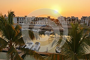 Sunset over Marina Salalah Beach photo