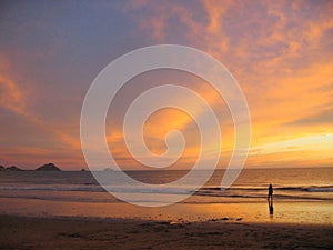 Sunset over Mazatlan Beach photo