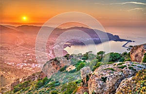 Sunset over the Mediterranean Sea in Oran, Algeria photo