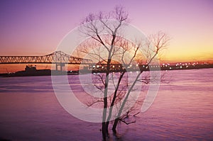 Sunset Over the Mississippi, New Orleans, Louisiana