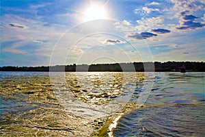 Sunset over the Mississippi River