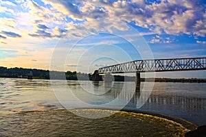 Sunset over the Mississippi River