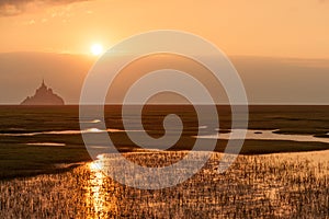 Sunset over Mont Saint Michel