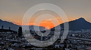 Sunset over Monterrey, Mexico photo