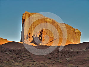 Sunset over Monument Valley Sandstone Formations