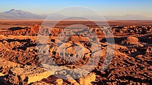 Sunset over the moon valley / valle de la luna in the Atacama desert, Chile