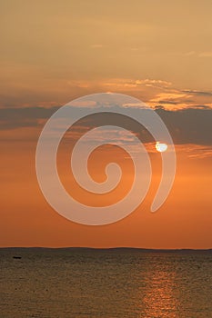 Sunset over Morecambe Bay, Lancashire, England