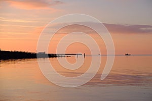 Sunset over Morecambe Bay Lancashire UK England