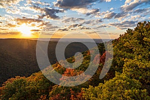 Sunset over Morgantown seen from Coopers Rock