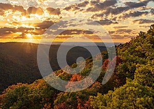 Sunset over Morgantown seen from Coopers Rock