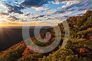 Sunset over Morgantown seen from Coopers Rock