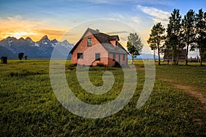 Sunset Over Mormon Row at Grand Teton National Park