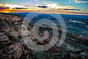 Colorful sunset over the mountains of Grand Junction, Colorado photo