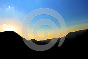 Sunset over mountains