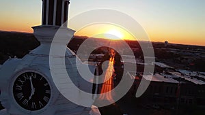 Sunset Over Murfreesboro, Tennessee, Aerial View, Rutherford County Courthouse