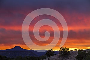 Sunset over New Mexico desert