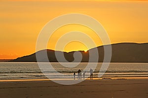 Sunset over Newgale Beach, Wales