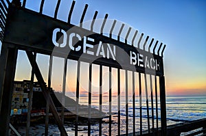 Sunset over the Ocean Beach Pier near San Diego, California