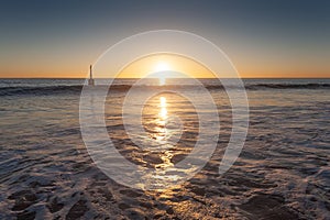 Sunset over the ocean at Cottesloe beach, Perth, Western Australia