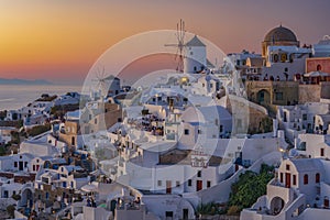 Sunset over Oia, Greece