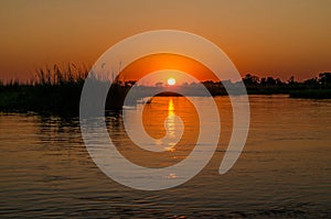 Sunset over the Okavango Delta, Botswana