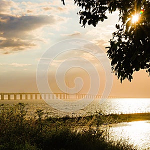 Sunset over the Oresund bridge