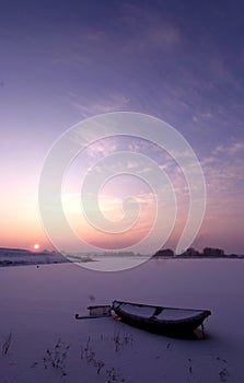 Sunset over Oude Waal in Nijmegen photo