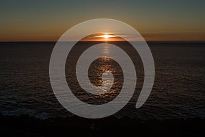 Sunset over the Pacific Ocean on the coast of Oregon, USA.