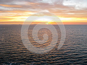 Sunset over the Pacific Ocean from a cruiseliner