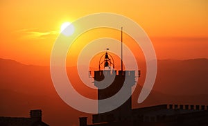 Sunset over Palazzo Pubblico in San Marino photo