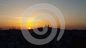 Sunset over Paris and Sacre Coeur