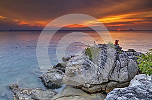 Sunset over Perhentian Island photo