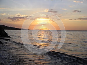 Sunset over PeÃ±a Blanca, Sucre State, Venezuela.