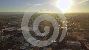 Sunset Over Phoenix, Drone Flying, Downtown, Amazing Landscape, Arizona