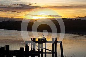 Sunset over the Pioneer River at Mackay.