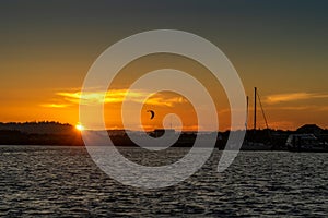 Sunset over Port Gardener Everett Washington Panorama