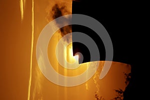 Sunset over powerstation