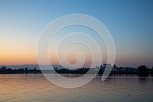 Sunset Over Ptuj Castle and Puh Bridge