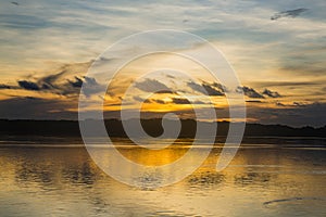 Sunset over the purus river