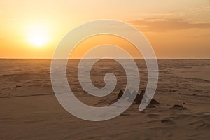 Sunset over the pyramids at Jebel Barkal