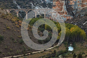 Sunset over Riaza canyon in Segovia photo