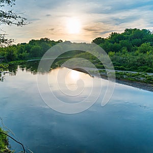 Sunset over river