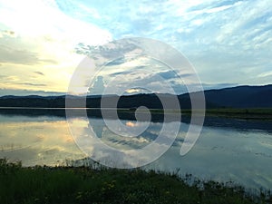 Sunset over the riverside