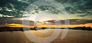 Sunset over riverside