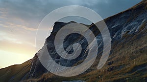 Sunset over a rock formation in the Yorkshire Dales National Park