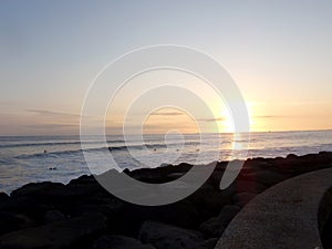 Sunset over Rocky coast of Kakakoo Park