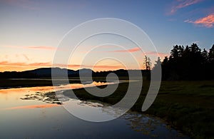 Sunset over saltwater marsh