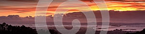 Sunset over San Francisco Bay Area Panorama via Grizzly Peak