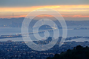 Sunset over San Francisco and Berkeley via Grizzly Peak